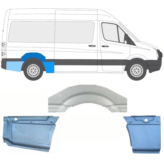 Bagskærm reparationspanel til Volkswagen Crafter 2005-2017 / Højre / Sæt 13941
