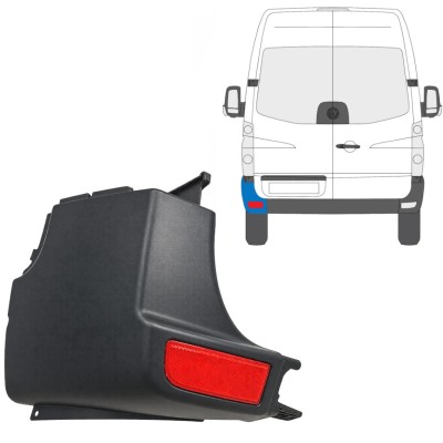 Bageste stødfangerhjørne med reflekslampe til Volkswagen Crafter 2005-2017 / Venstre / Sæt 15552