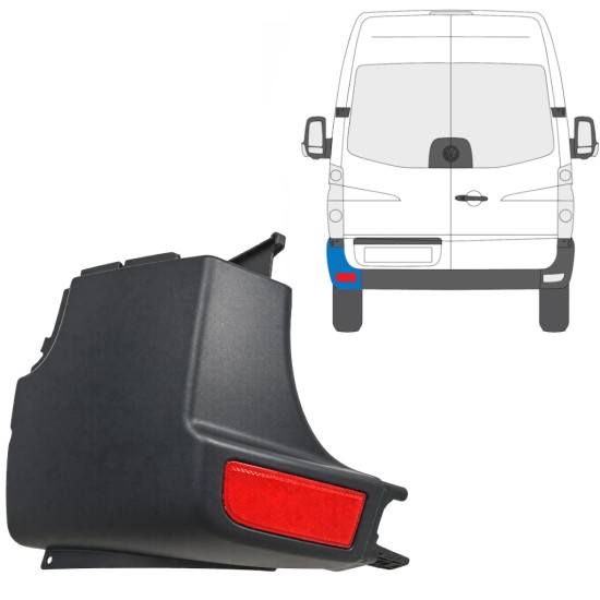 Bageste stødfangerhjørne med reflekslampe til Volkswagen Crafter 2005-2017 / Venstre / Sæt 15552