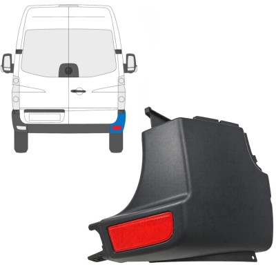 Bageste stødfangerhjørne med reflekslampe til Volkswagen Crafter 2005-2017 / Højre / Sæt 15553