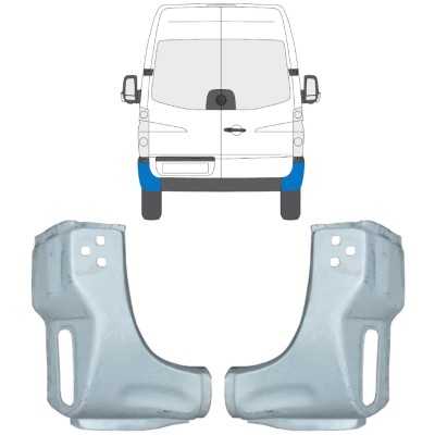 Reparationspanel til bageste hjørne til Volkswagen Crafter 2005-2017 / Venstre+Højre / Sæt 15507