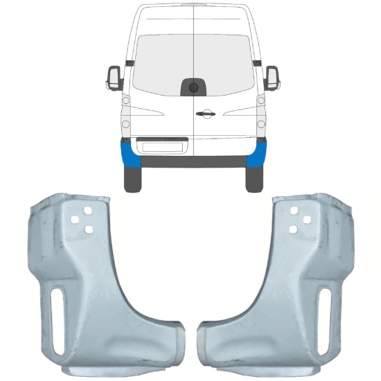 Reparationspanel til bageste hjørne til Volkswagen Crafter 2005-2017 / Venstre+Højre / Sæt 15507
