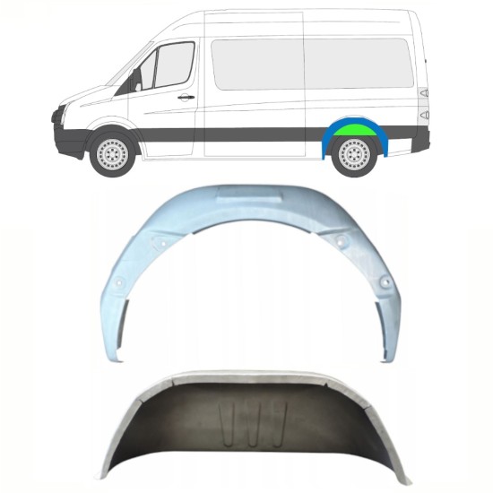 Bag hjulkasse indvendig reparationsplade til Volkswagen Crafter 2005-2017 / Venstre / Sæt 14322