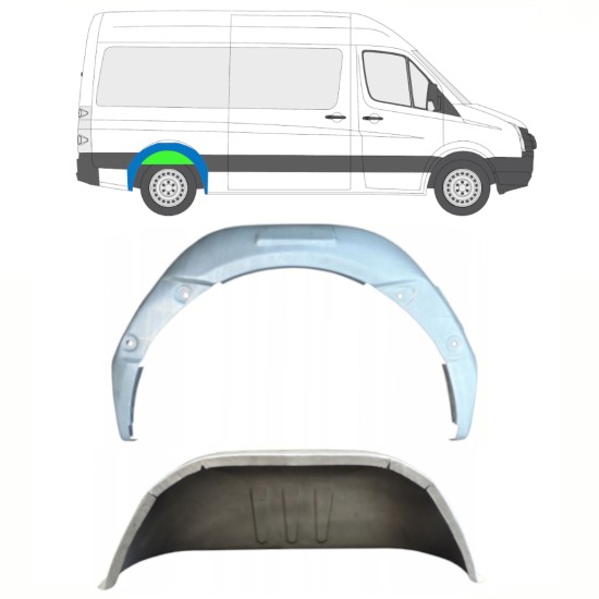 Bag hjulkasse indvendig reparationsplade til Volkswagen Crafter 2005-2017 / Højre / Sæt 14321