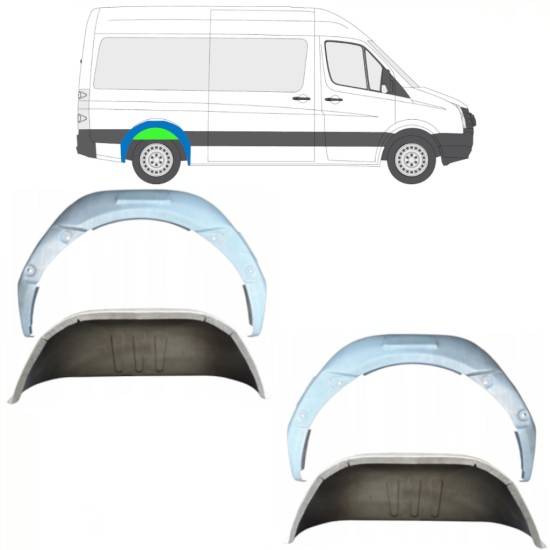Bag hjulkasse indvendig reparationsplade til Volkswagen Crafter 2005-2017 / Sæt 14498