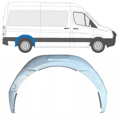 Bag hjulkasse indvendig reparationsplade til Volkswagen Crafter 2005-2017 / Højre 13897