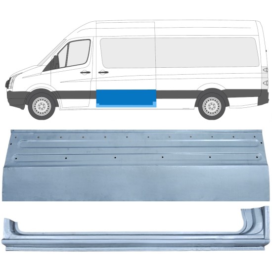 Reparationspanel skydedør + dørpanel til Volkswagen Crafter 2005-2017 / Venstre / Sæt 14318