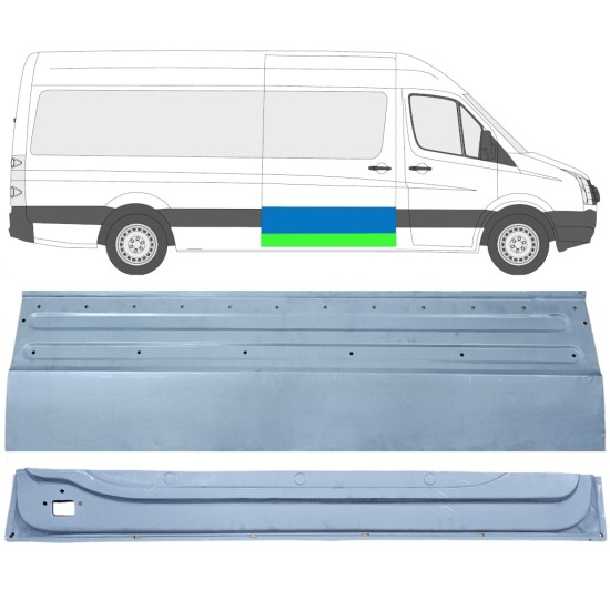 Reparationsplade skydedør indre og ydre til Volkswagen Crafter 2005-2017 / Højre / Sæt 14319