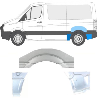 Bagskærm reparationspanel til Volkswagen Crafter 2005-2017 / Venstre / Sæt 14205