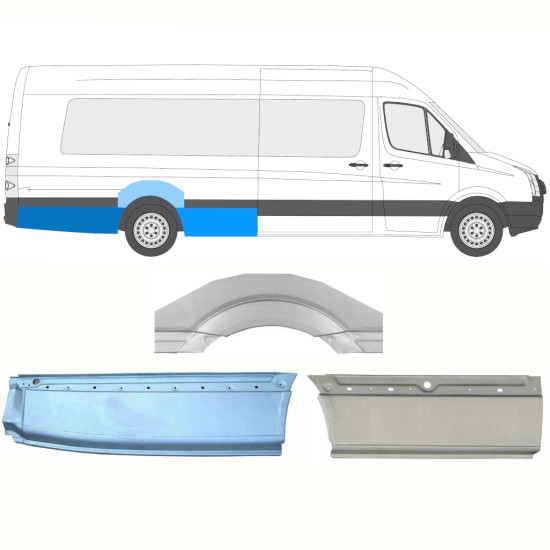Bagskærm reparationspanel til Volkswagen Crafter 2005-2017 / Højre / Sæt 13945