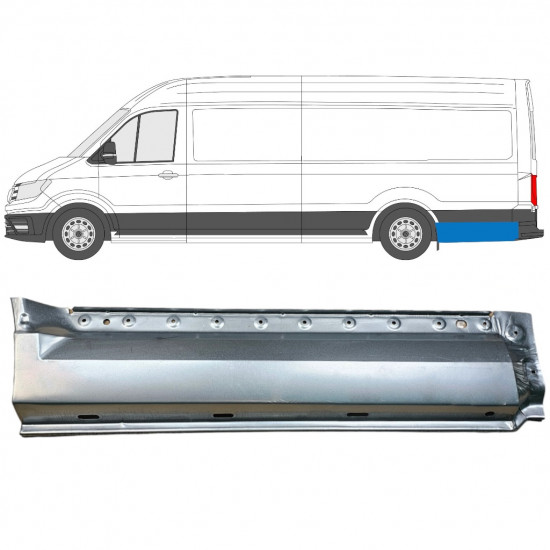 Bagskærm reparationspanel til Volkswagen Crafter / MAN THE 2017- / XLWB / Venstre 11596