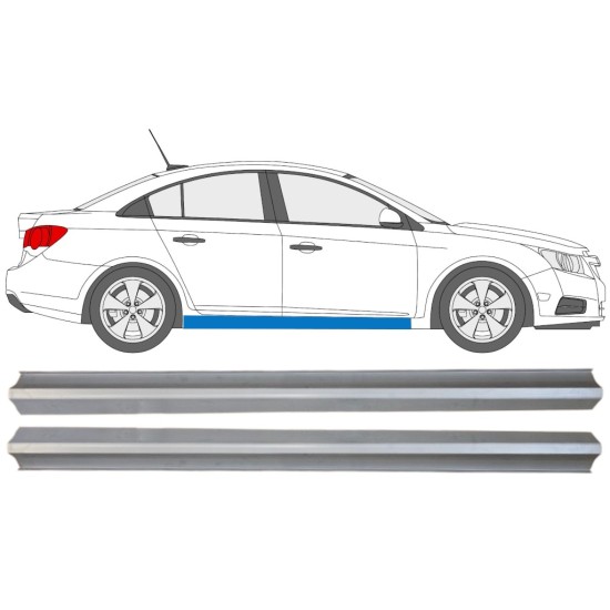 Reparationsplade til nederste del af dørpanel til Chevrolet Cruze 2009-2014 / Venstre+Højre / Sæt 15103 Reparationsplade til nederste del af dørpanel til Chevrolet Cruze 2009-2014 / Venstre+Højre / Sæt 15103