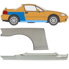 Dørpanel + reparationsplade bagskærm til Honda Civic Del Sol 1992-1998 / Højre / Sæt 11143