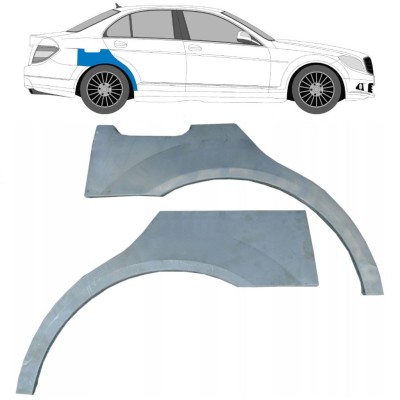 Bagskærm reparationspanel til Mercedes C-Class W204 2007-2014 / Venstre+Højre / Sæt 10410