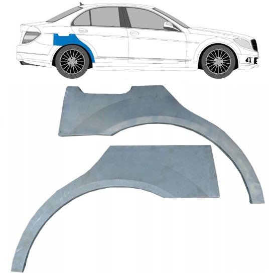 Bagskærm reparationspanel til Mercedes C-Class W204 2007-2014 / Venstre+Højre / Sæt 10410