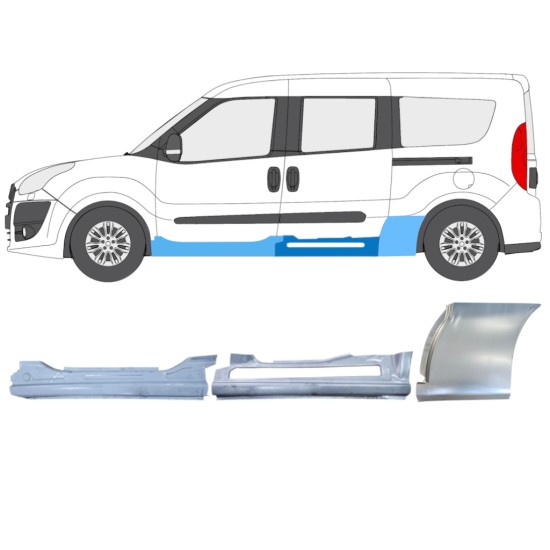 Reparationspanel sæt til Fiat Doblo 2010-2022 / Venstre / 15001