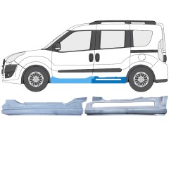 Dørpanel reparationsplade til Fiat Doblo 2010-2022 / Venstre / Sæt 12748