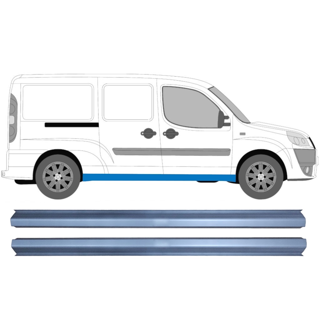 Dørpanel Reparationsplade Til Fiat Doblo Maxi 2001-2010 / Sæt 11347
