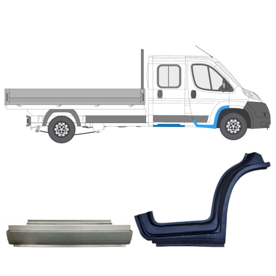 Reparationspanel sæt til Fiat Ducato 2006-2014 / Højre / Dobbeltkabine / 14796 Reparationspanel sæt til Fiat Ducato 2006-2014 / Højre / Dobbeltkabine / 14796