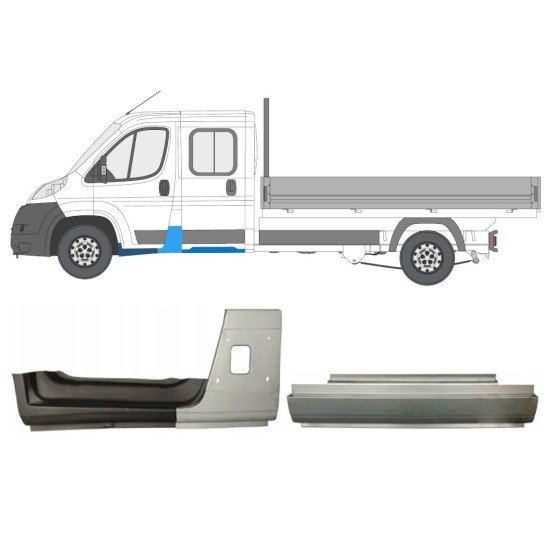 Reparationspanel sæt til Fiat Ducato 2006-2014 / Venstre / Dobbeltkabine / 14801 Reparationspanel sæt til Fiat Ducato 2006-2014 / Venstre / Dobbeltkabine / 14801