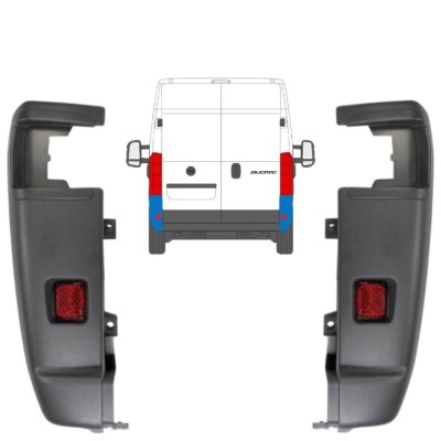 Bageste stødfangerhjørne 270 grader til Fiat Ducato 2006-2018 / Venstre+Højre / Sæt 9835