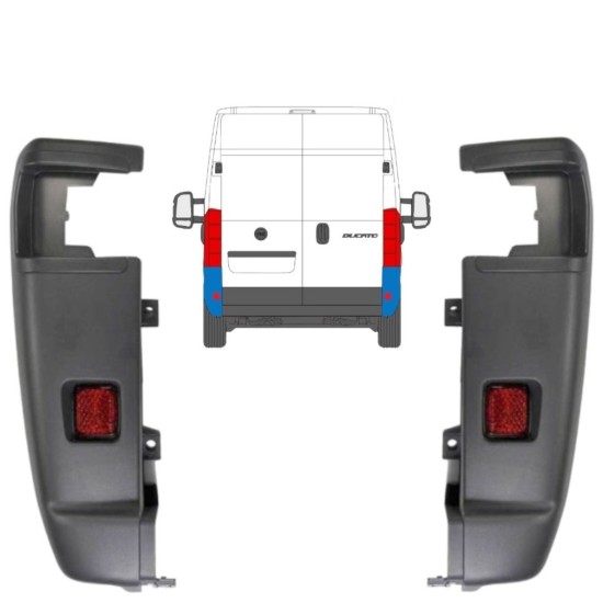 Bageste stødfangerhjørne 270 grader til Fiat Ducato 2006-2018 / Venstre+Højre / Sæt 9835