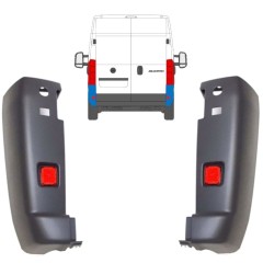 Bageste stødfangerhjørne med reflekslampe til Peugeot Boxer 2006-2018 / Venstre+Højre / Sæt 14082