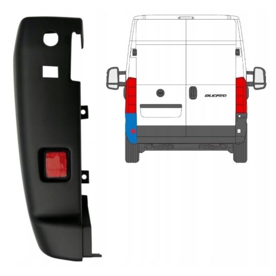 Bageste stødfangerhjørne 180 grader til Fiat Ducato 2018- / Højre 16025