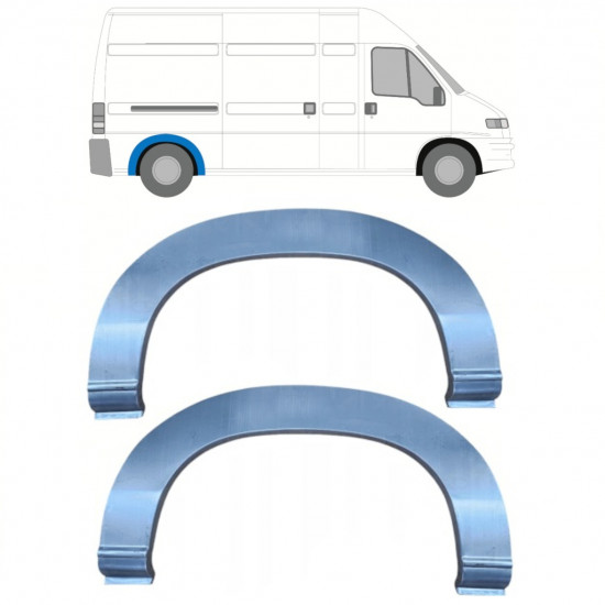 Bagskærm reparationspanel til Fiat Ducato Boxer Relay 1994- / Venstre = Højre (symmetrisk) / Sæt 10096