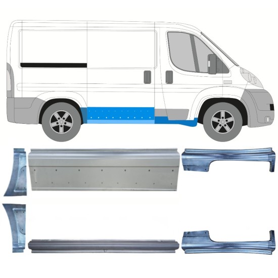 Reparationspanel sæt til Fiat Ducato 2006-2014 / Venstre+Højre / 14812 Reparationspanel sæt til Fiat Ducato 2006-2014 / Venstre+Højre / 14812