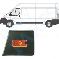 Sidebeklædning af forreste stolpe med lampe til Fiat Ducato 2006- / Venstre 10677