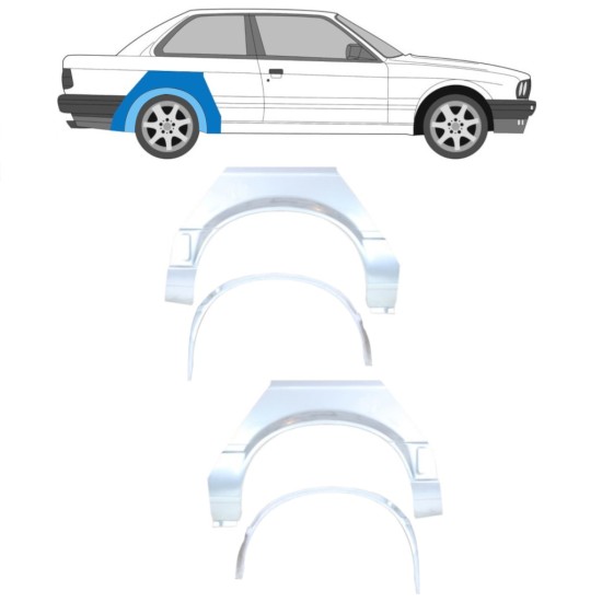 Reparationspanel til bagskærm indre + ydre til BMW 3 E30 1987-1994 / Sæt 10853