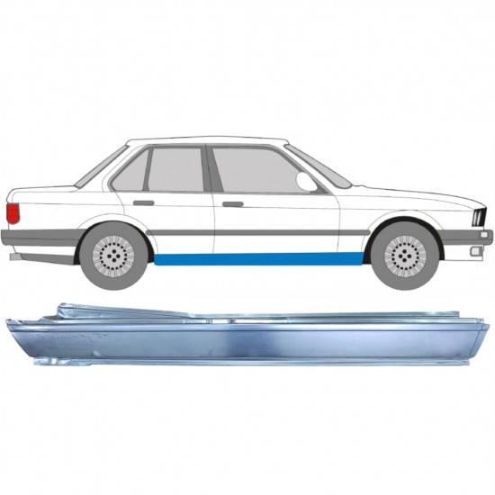 BMW 3 E30 1982-1994 4-DØR FULD REPARATIONSDEL TIL DØRPANEL / HØJRE