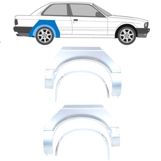 Reparationspanel til bagskærm indre + ydre til BMW 3 E30 1982-1987 / Sæt 10850