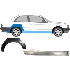 Dørpanel + reparationsplade bagskærm til BMW 3 E30 1982-1987 / Højre / Sæt 11234