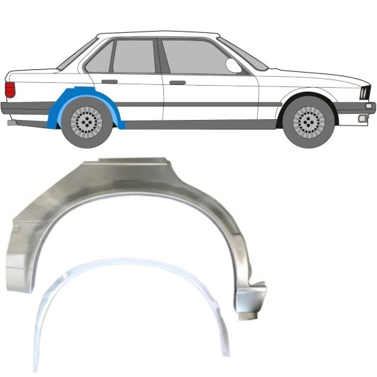 Reparationspanel til bagskærm indre + ydre til BMW 3 E30 1982-1987 / Højre / Sæt 10857