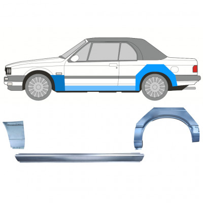 Reparationspanel til dørpanel forskærm og bagskærm til BMW 3 E30 1985-1987 CABRIO / Venstre / Sæt 12572