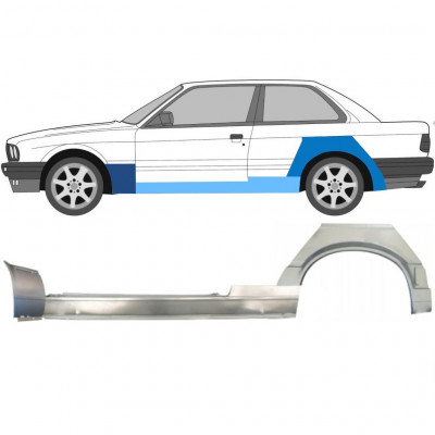 BMW 3 E30 1987-1994 2 DØR BAGSKÆRM + DØRPANEL + REPARATIONSSÆT TIL FRONTVINGE / VENSTRE