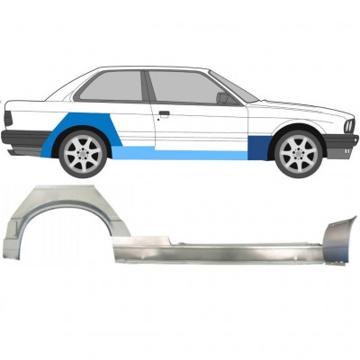 BMW 3 E30 1987-1994 2 DØR BAGSKÆRM + DØRPANEL + REPARATIONSSÆT TIL FRONTVINGE / HØJRE