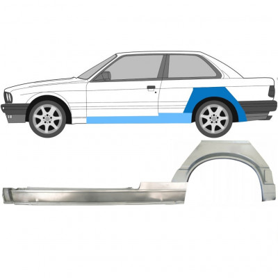 BMW 3 E30 1987-1994 2 DØR BAGSKÆRM + REPARATIONSDEL TIL DØRPANEL / VENSTRE