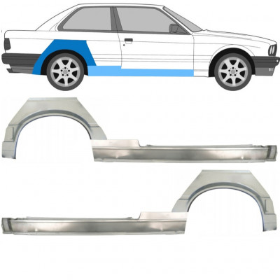 BMW 3 E30 1987-1994 2 DØR BAGSKÆRM + REPARATIONSDEL TIL DØRPANEL / VENSTRE + HØJRE