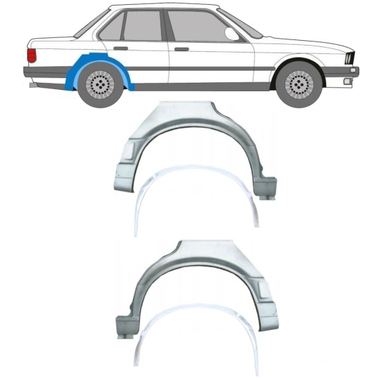 Reparationspanel til bagskærm indre + ydre til BMW 3 E30 1987-1994 / Sæt 10862