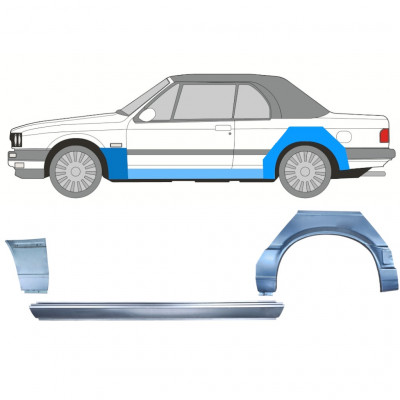 Reparationspanel til dørpanel forskærm og bagskærm til BMW 3 E30 1987-1994 CABRIO / Venstre / Sæt 12575