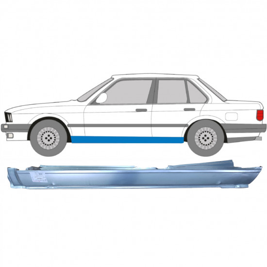 BMW 3 E30 1982-1994 4 DØR FULD REPARATIONSDEL TIL DØRPANEL / VENSTRE