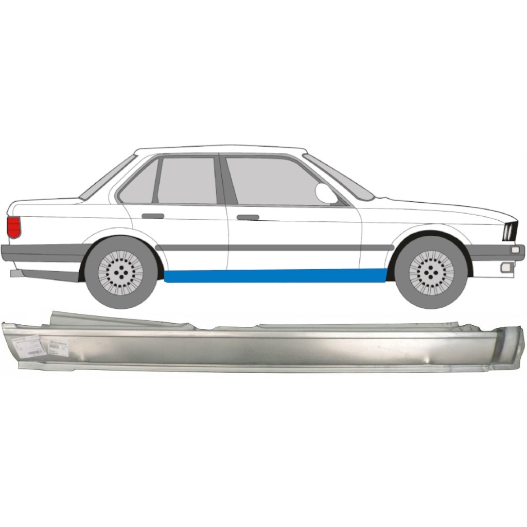 BMW 3 E30 1982-1994 4-DØR FULD REPARATIONSDEL TIL DØRPANEL / HØJRE