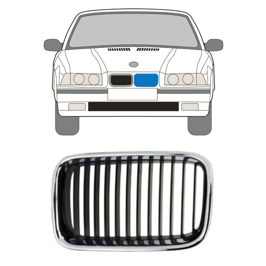 Grill til BMW 3 E36 1990-1995 / Venstre 16296