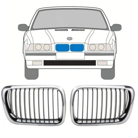 Grill til BMW 3 E36 1996-2000 / Venstre+Højre / Sæt 11127