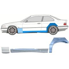 Reparationspanel til dørpanel forskærm og bagskærm til BMW 3 E36 1990-2000 / Venstre / COUPE / Sæt 17026