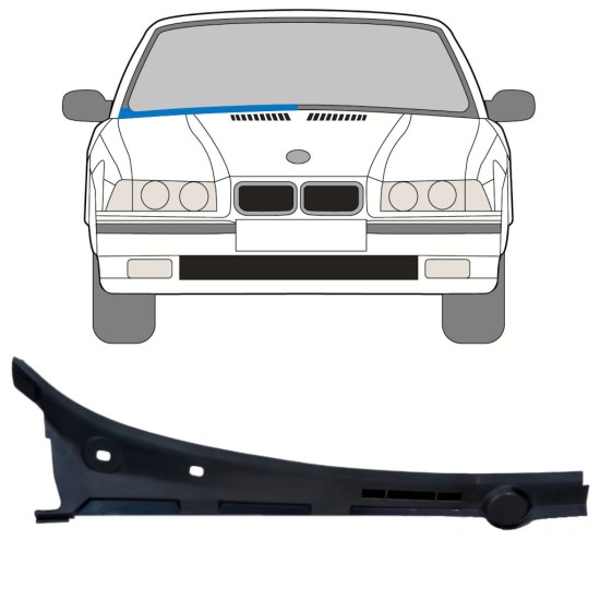 Frontruderamme til BMW 3 E36 1990-2000 / Højre / COMBI / SEDAN / COMPACT 16898