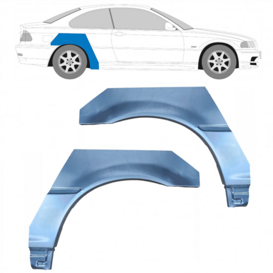 Bagskærm reparationspanel til BMW E46 3 Cabrio 1998-2005 / Venstre+Højre / COUPE / Sæt 6199